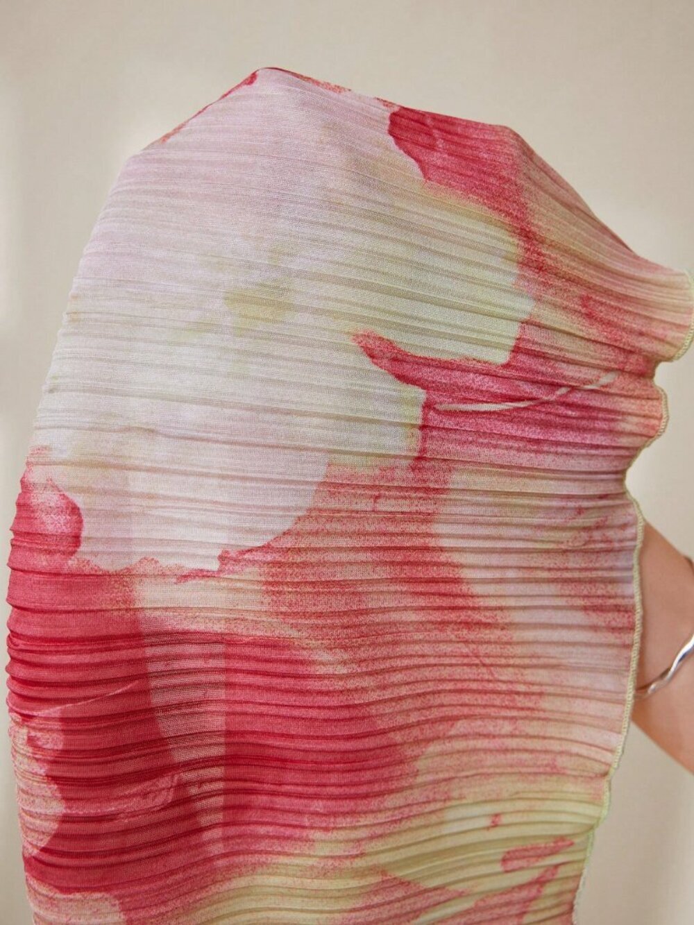 Multicolor Boho Women's Pleated Print Sleeveless Halter Neck Top - Picture 7 of 8